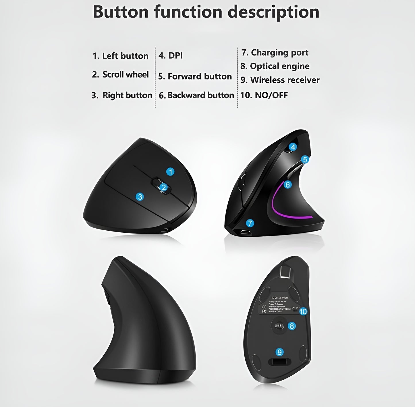 ClutchxPro – Vertical Wireless Mouse - LitxGaming