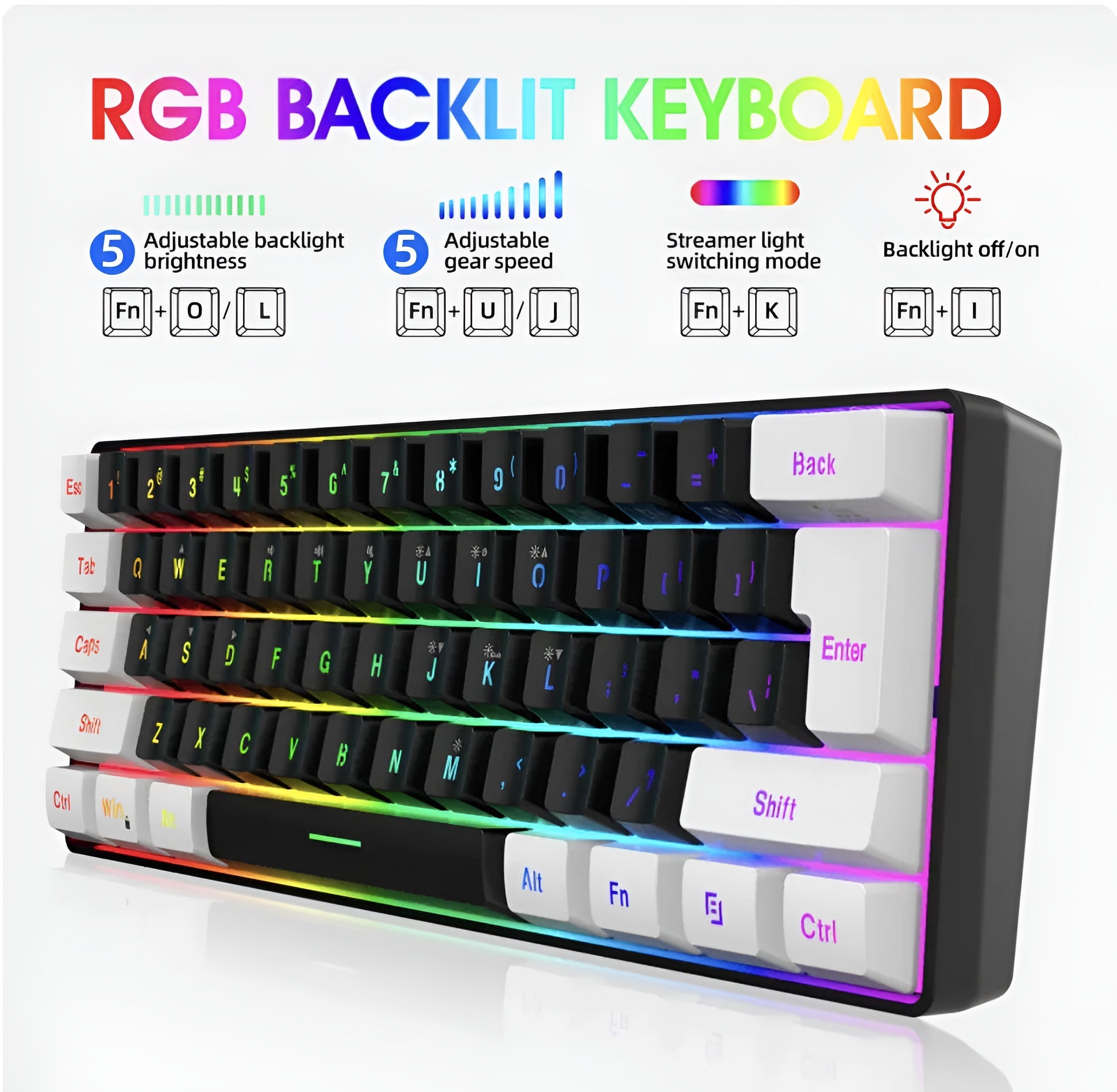 Obsidian Frost – 61-Key RGB Gaming Keyboard - LitxGaming