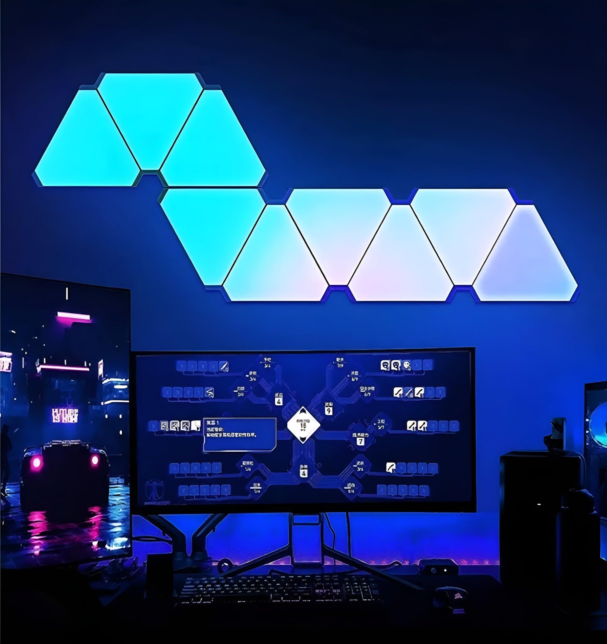 GlowxLink – RGB Wall Lights (10-Piece) - LitxGaming