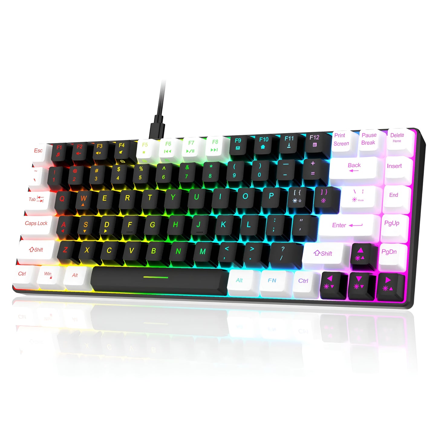 Obsidian Frost – 84-Key RGB Gaming Keyboard - LitxGaming