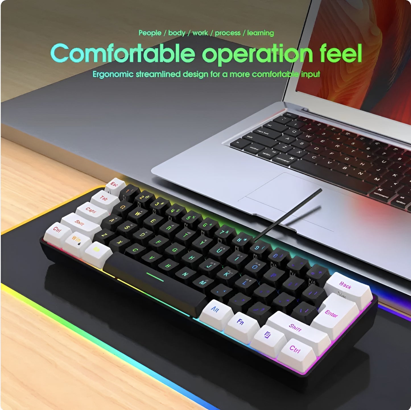 Obsidian Frost – 61-Key RGB Gaming Keyboard - LitxGaming