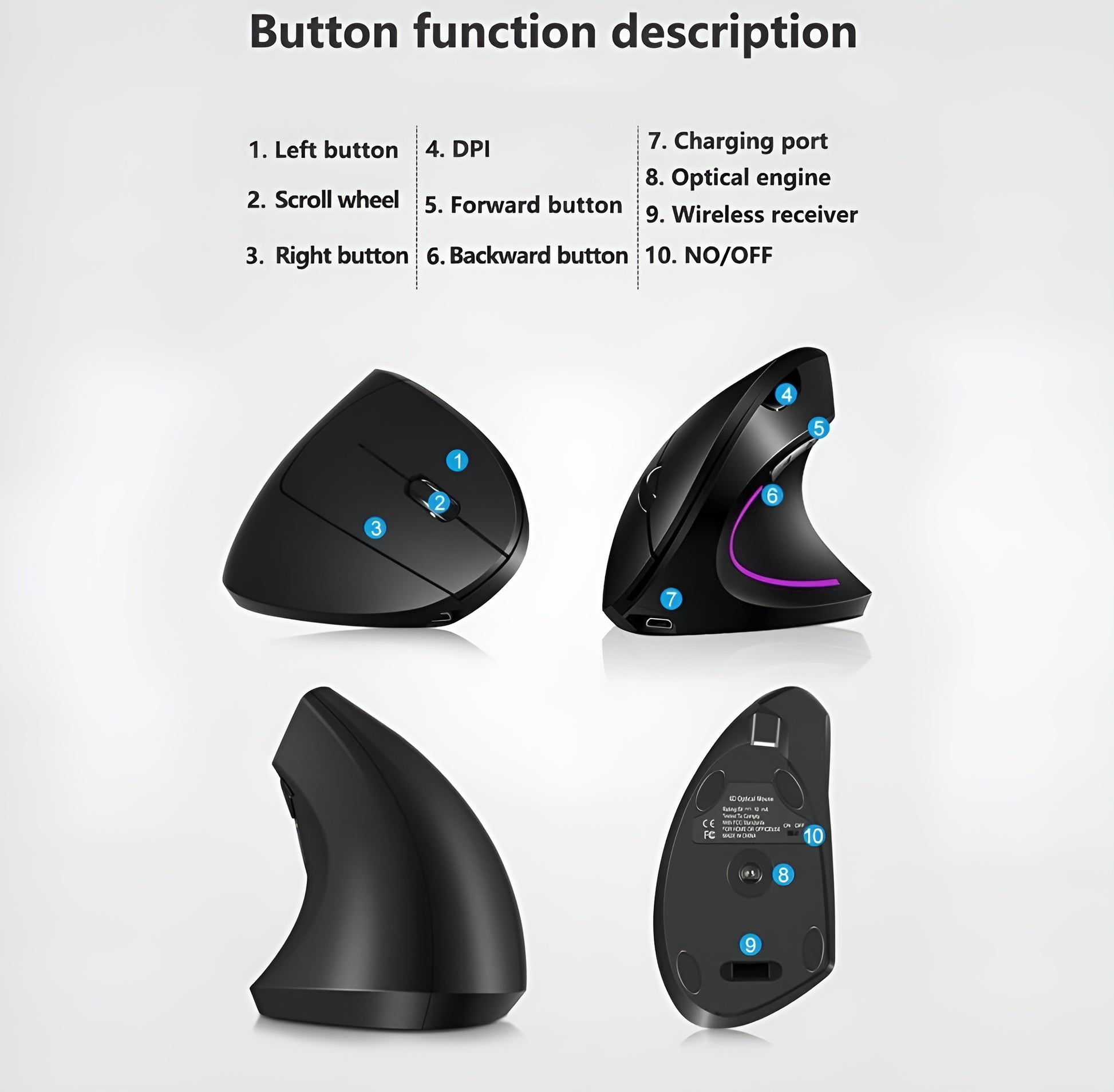 ClutchxPro – Vertical Wireless Mouse - LitxGaming