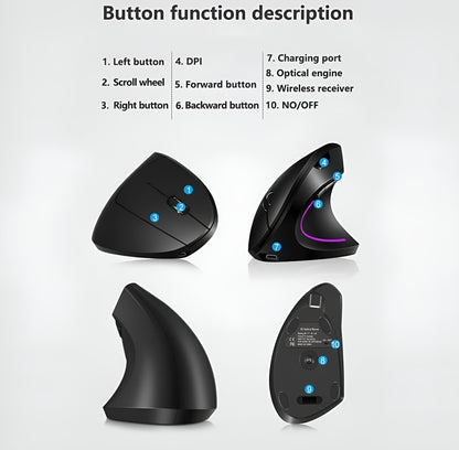 ClutchxPro – Vertical Wireless Mouse - LitxGaming