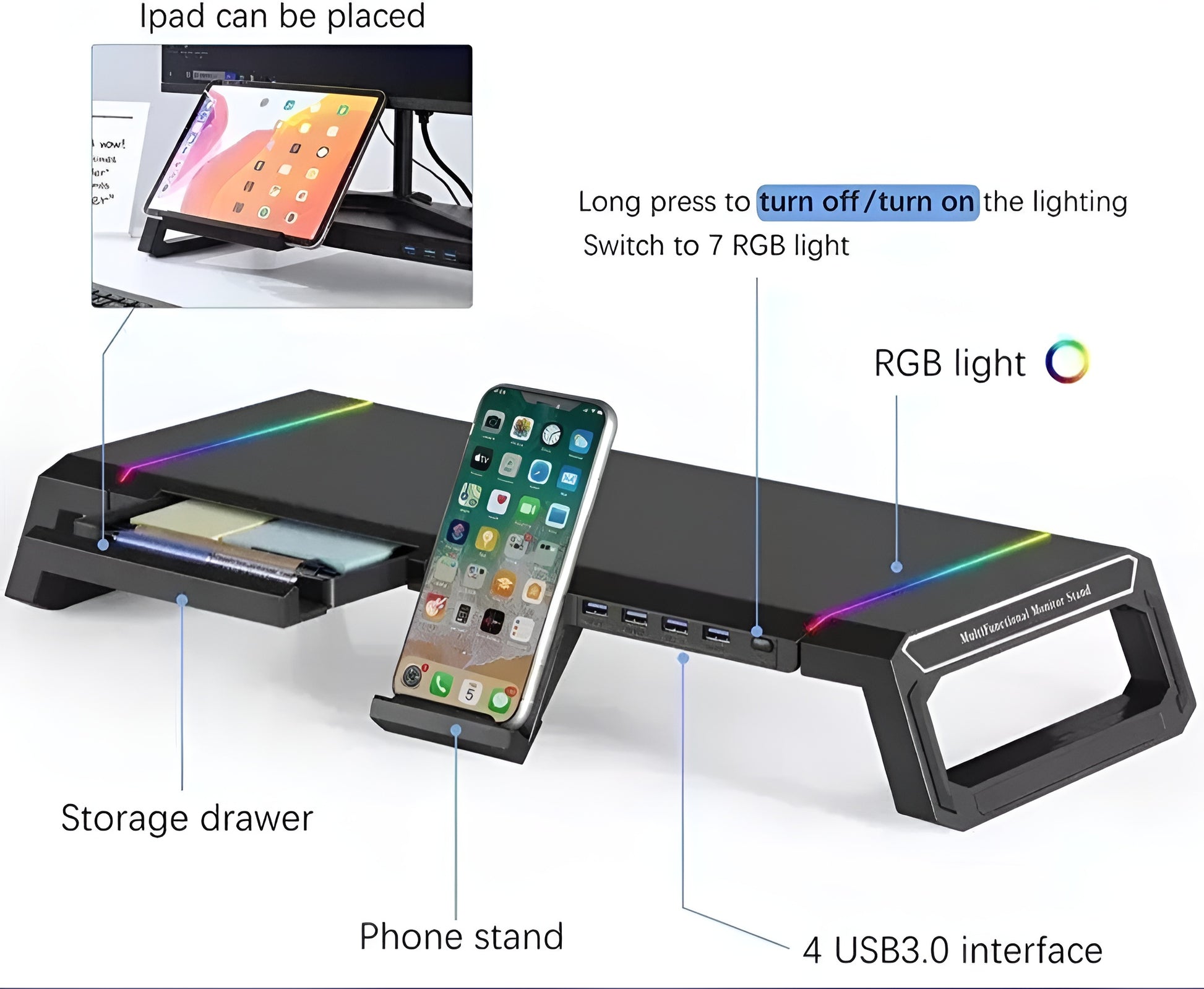 LitxHub RGB Monitor Stand - LitxGaming