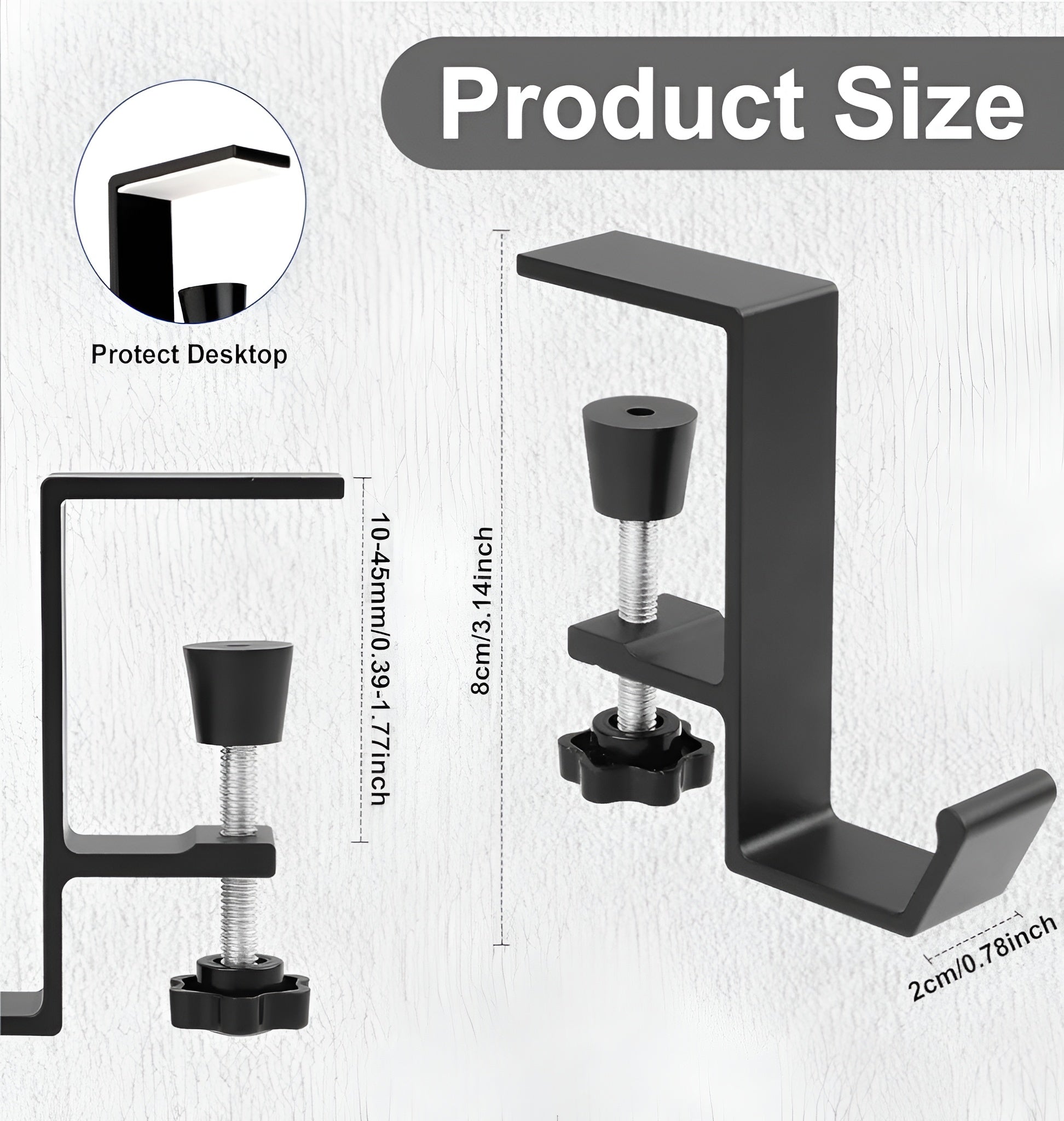 DeskxClamp – Adjustable Hook - LitxGaming