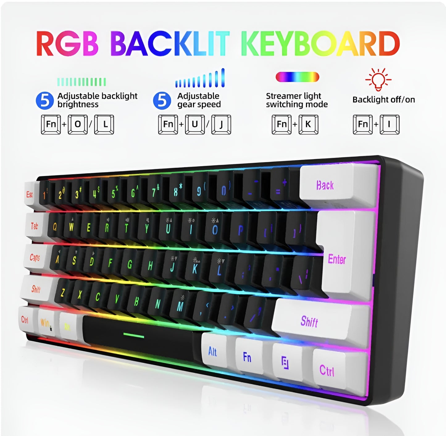 Obsidian Frost – 61-Key RGB Gaming Keyboard - LitxGaming