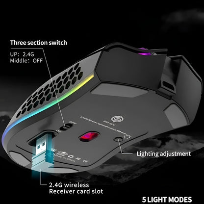 StealthHex – RGB Wireless Mouse - LitxGaming